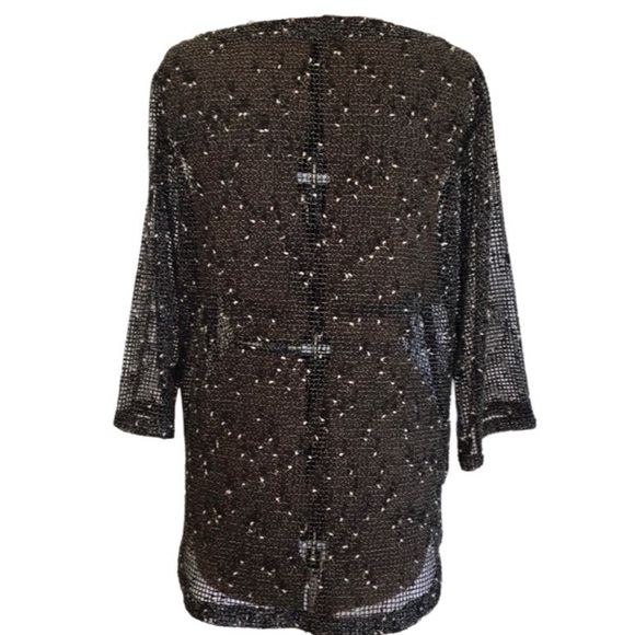 LULA B Black Mesh 2 Top Set with Silver Concho Buttons - Picture 3 of 15